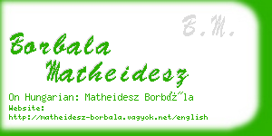 borbala matheidesz business card